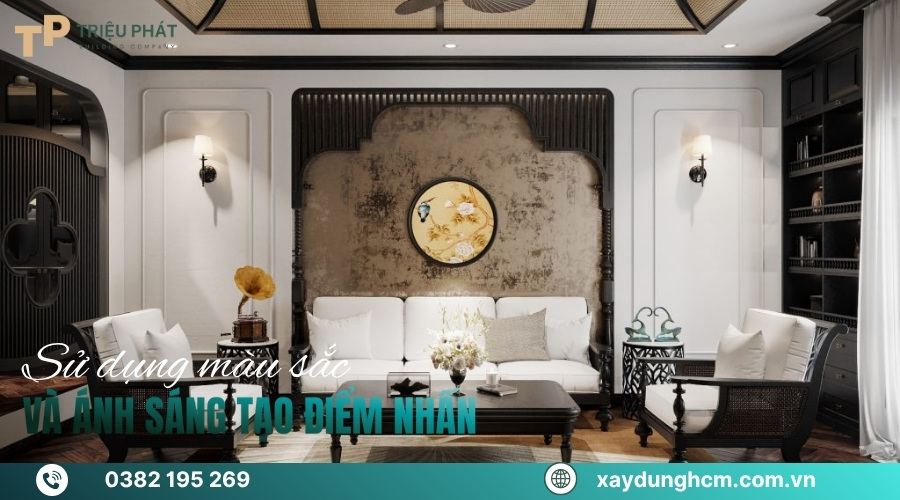 Sử dụng màu sắc và ánh sáng tạo điểm nhấn trong nội thất